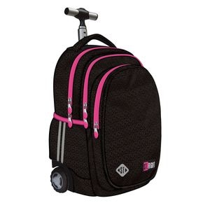 Troller Majewski, TB01 ST, Right Black Glitter, 4 compartimente, 44x32x25 cm, Negru/Roz