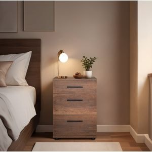 Noptiera Adore Trendline, 3 sertare,  40x57x39 cm, Maro