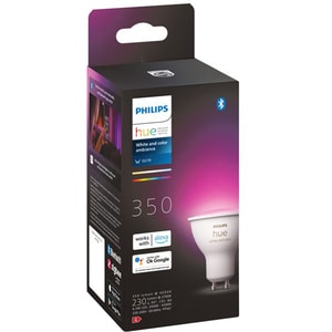 Bec LED Smart PHILIPS Hue 8719514339880, GU10, 5W, 350lm, Bluetooth, lumina variabila, compatibil Hue
