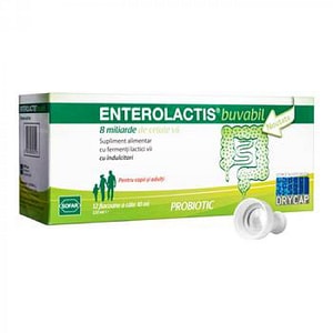 Suplimente Sofar, 1 cutie Enterolactis buvabil x 12 fiole, Ajuta sistemul digestiv