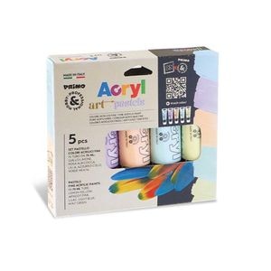 Tempera acrilica Primo, Pastel, 5 culori, 75 ml