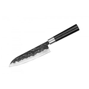 Cutit santoku Samura Black Smith, otel carbon, HRC 58, lama 18 cm