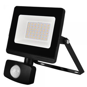 Proiector LED cu senzor de miscare Samus SLPR2810LM-30W-6500K-PIR, 30 W, Luminozitate 2810 LM, Temperatura de culoare 6500K, Clasa energetica E, Negru