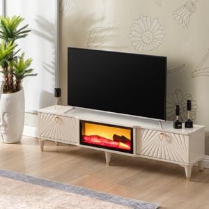 Comoda tv Calvin, semineu bej, 160 cm