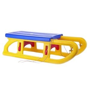 Sanie Lean Toys, Mare, Din plastic, 26 x 90 x 34 cm, Galben/Albastru