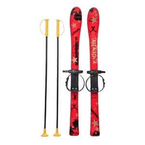 Schiuri pentru copii Marmat, 90 cm, Cu 2 bete incluse, rosu