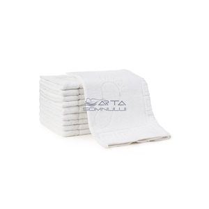 Set 60 covorase de baie Arta Somnului Greek Border, 50x70 cm, bumbac pakistanez, 850 gr/mp, alb