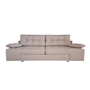 Canapea extensibila Rafael 160, Iza, Relaxa, lada, noptiere, perne, culoare bej, stofa, 250x105x85 cm