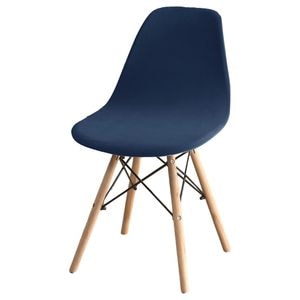 Husa Elastica Scaun Rotund din Catifea RS1, Universala, Protectie pentru Scaune de Bucatarie si Dining, Albastru inchis