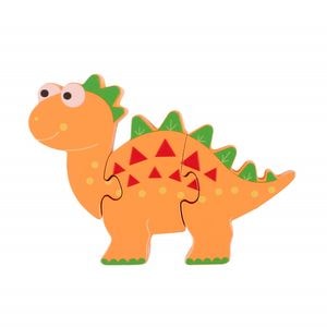 Puzzle Orange Tree Toys, Dinozaur - Stegosaurus, Din lemn, 3 piese, 12 luni+