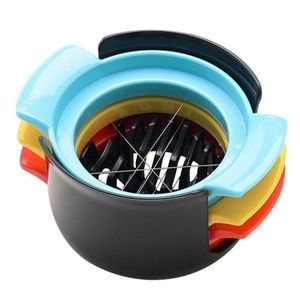 Feliator multifunctional eMazing 3 in 1 pentru oua si fructe, din PP si otel inoxidabil, in varianta multicolora, dimensiuni 9 x 10.5 x 5.5 cm