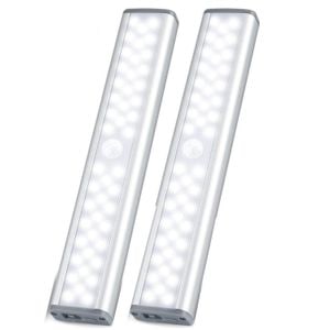 Set Corpuri de Iluminat - 2 lampi 46 LED  Simply Joy, senzor de miscare, fara baterii, reincarcare prin USB, suport magnetic, pentru dressing, baie, bucatarie, hol