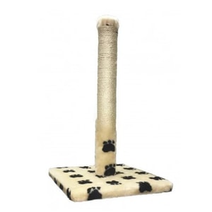 Ansamblu de joaca pentru pisici, tip coloana pe suport, crem/negru