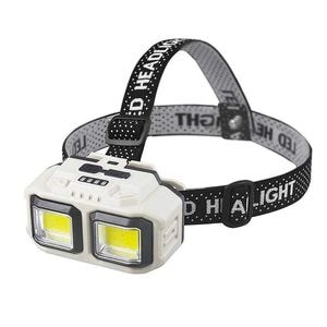 Lanterna de cap LED SIKS, Profesionala, Incarcare USB, Senzor Miscare, 4 Moduri Lumina, 2 Nivele De Intensitate, Pentru Pescuit, Vanatoare, Munca, Indicator Baterie, HX816S, Bej