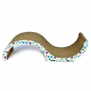 Zgarietor din carton pentru pisici, model semitunel, 62.23x23.49x16 cm, Multicolor