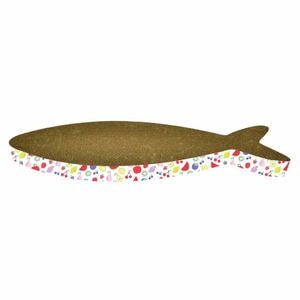 Zgarietor din carton pentru pisici, model peste, 44.45x13.97x5.08 cm, Multicolor