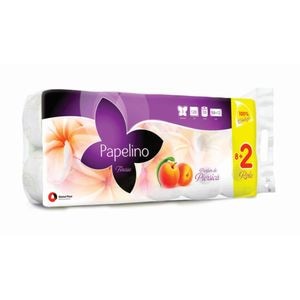 Hartie igienica alba,  Papelino Finesse,  3 straturi,  10 role,  piersica