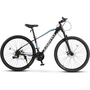 Bicicleta MTB de munte Carpat JSX2959, cadru din Aluminiu cu cabluri integrate, echipare Shimano, suspensie fata, roata 29 inch, frana disc fata/spate, 21 viteze, negru cu albastru