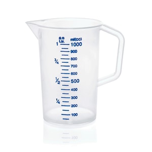 Cana gradata, polipropilena transparenta, 1 L, O 12 cm, H 17 cm