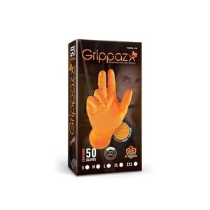 Set manusi nitril portocalii Grippaz 246, 50 buc/cutie, 0.15 mm 2XL