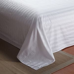 Cearceaf de pat Arta Somnului, 160x240 cm, bumbac damasc, dunga 2 cm, alb