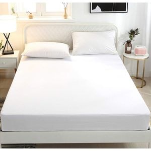 Cearceaf de pat cu elastic Arta Somnului, 90x200 cm, bumbac ranforce, alb