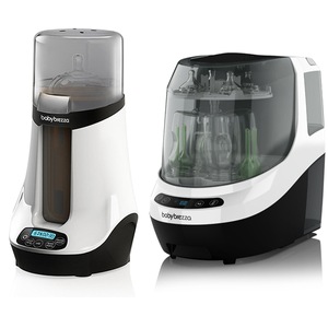 Set Incalzitor apa Baby Brezza, Safe+Smart bottle warmer, fara BPA si Sterilizator electric Baby Brezza, Bottle Washer Pro, 3 in1, Ciclu complet 90 minute, Cu 60 tablete detergent, Alb