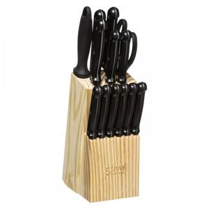 Set cutite El Classico, suport lemn, 15 piese