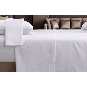 Lenjerie hoteliera dubla Arta Somnului, 4 piese, bumbac ranforce, alb