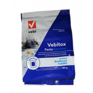 Raticid profesional pentru soareci si sobolani, Vebitox Pasta Extreme 150 g