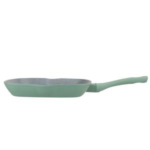 Tigaie grill Valdinox Sabio, aliminiu forjat, interior antiaderent granit, 28 cm, verde