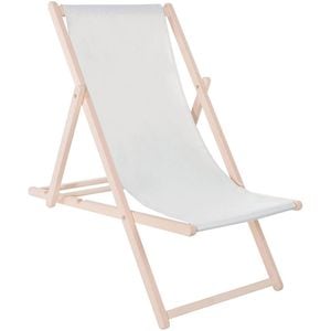 Sezlong pliabil Sersimo, din lemn de fag, autoasamblare, 120kg, gri deschis