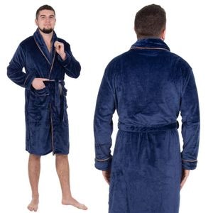 Halat de baie pentru barbati pana la genunchi, marimea L/XL, albastru marin