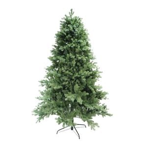 Brad artificial de Craciun eMazing, pentru interior/exterior, inaltime 210 cm, diametru 138 cm, 858 ramuri, suport metalic inclus