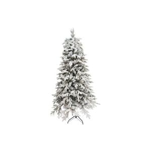 Brad artificial de Craciun, eMazing, 1.8 m inaltime, verde, pulverizat complet alb-tip zapada, interior/exterior, ramuri bogate, 512 ramuri varfuri