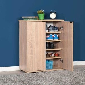 Pantofar Multifunctional Adore Dinamic, 2 usi, 5 rafturi, Sonoma, 60x78x34 cm