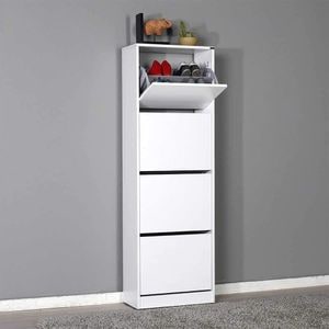 Pantofar Adore, 4 compartimente, 51 x 157 x 26 cm, Alb