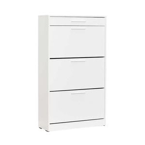 Pantofar Adore Extra, 3 compartimente, capacitate 18 perechi incaltaminte, 75 x 128 x 29 cm, Alb