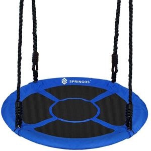 Leagan tip cuib Sersimo NS24, diametru 110cm, inaltime reglabila, pentru exterior, sarcina 150 kg, Albastru Negru.