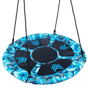 Leagan tip cuib Camuflaj 100cm, inaltime reglabila, 150 kg, Albastru Negru