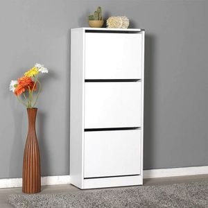 Pantofar Adore, 3 compartimente, 51x119x26 cm, alb
