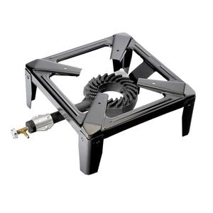 Arzator pe gaz pentru camping PROCART, fonta, 40x40 cm, 4 picioare de sustinere, negru