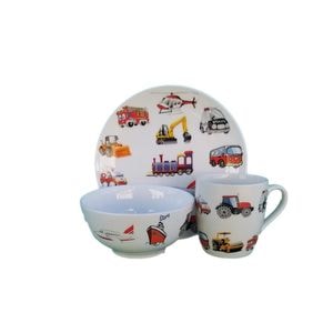 Set ceramica Nichita, Masini, Bol, Cana, Farfurie, Dimensiune cana 8 x 7.5 cm