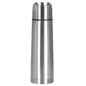 Cana termos cu pahar SERSIMO, perete din inox dublu izolat, 500ml, 24cm, argintiu