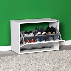 Pantofar Bancuta hol Adore Ottoman, capacitate 6 perechi incaltaminte, 60 x 42 x 30 cm, Alb