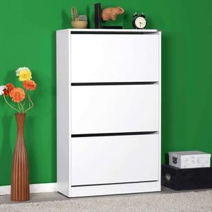 Pantofar Adore Mediu, 3 compartimente, capacitate 18 perechi incaltaminte, 73 x 119 x 26 cm, alb
