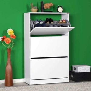 Pantofar Adore Mediu, 3 compartimente, capacitate 18 perechi incaltaminte, 73 x 119 x 26 cm - Alb