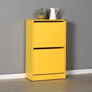 Pantofar Adore, 2 compartimente, capacitate 10 - 12 perechi, 51x84x26 cm, galben