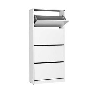 Pantofar Adore, 4 compartimente, capacitate 24 perechi incaltaminte, 73x157x26 cm, alb
