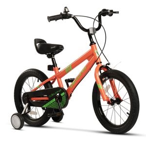Bicicleta Copii 4-6 ani Velors V1603B 16", Portocaliu/Verde